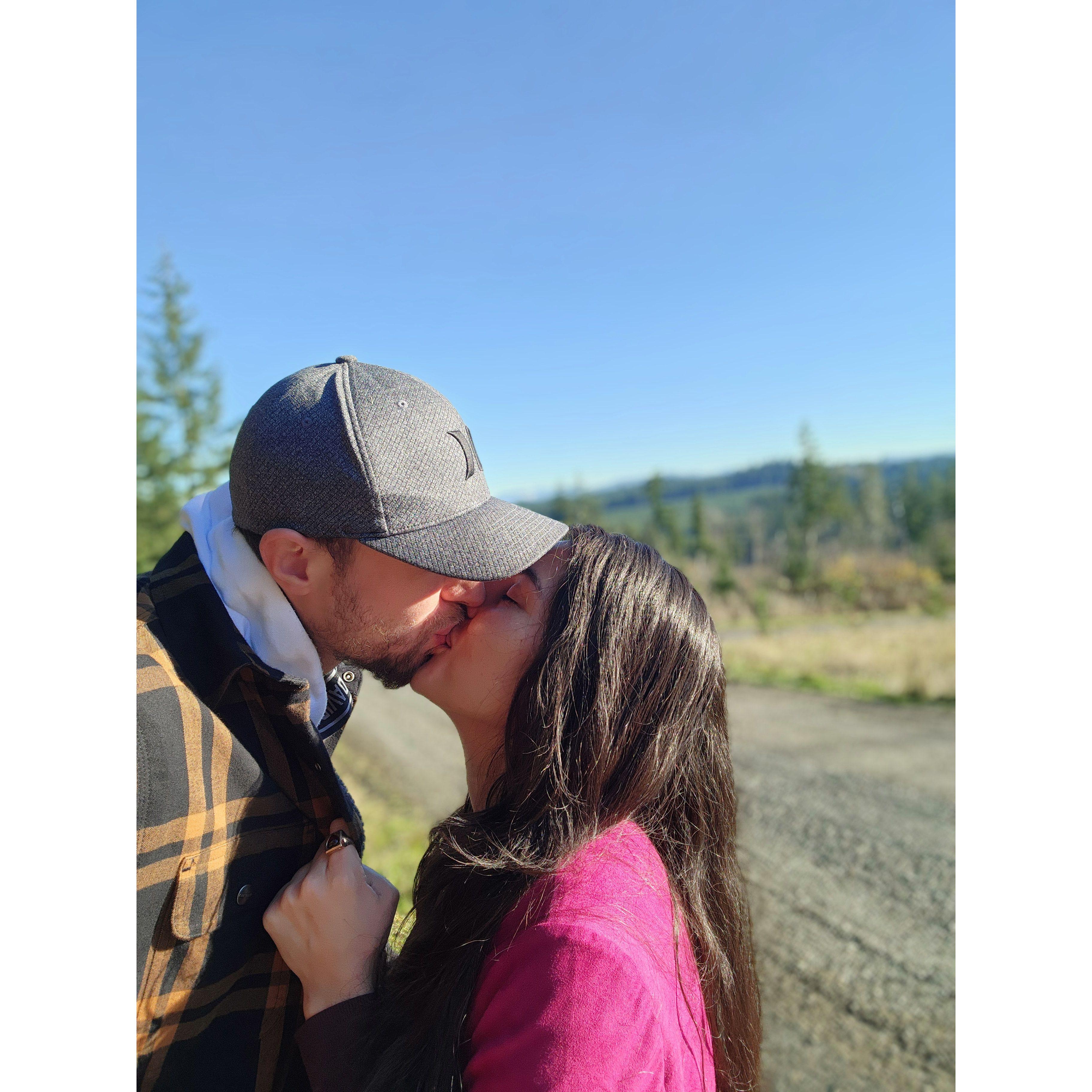 We were taking in the beauty of the forest behind us, but got distracted with the love that was in front of us