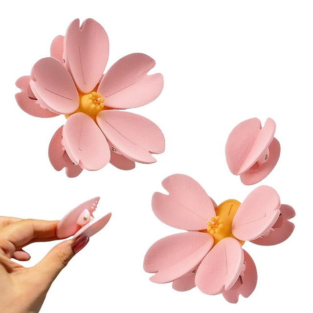 Decorative 3D Sakura Flower Food Bag Clips, Reusable Cherry Blossom Refrigerator Magnets for Kitchen, Sealing Chip Clips for Snack Bag Storage, Cute Home & Party Supplies (2 Pack)