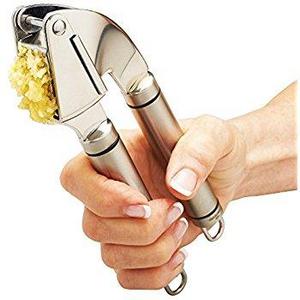 Alpha Grillers Garlic Press and Peeler Set. SOLD IN ELEGANT GIFT BOX. Stainless Steel Mincer and Silicone Tube Roller