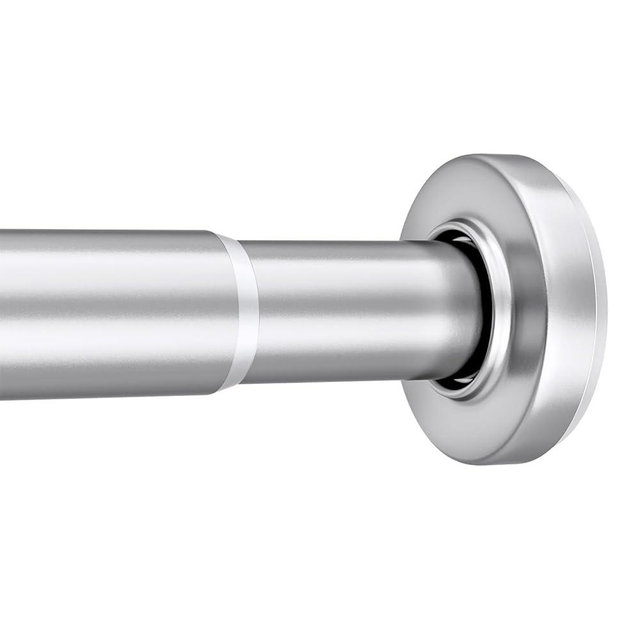 AmazerBath Spring Tension Shower Curtain Rod, 31-75 Inches Heavy Duty Shower Curtain Rod Rust Proof Bathroom Curtain Rod, Adjustable Shower Curtain Rod No Drill Easy Segmented Installation, Silver
