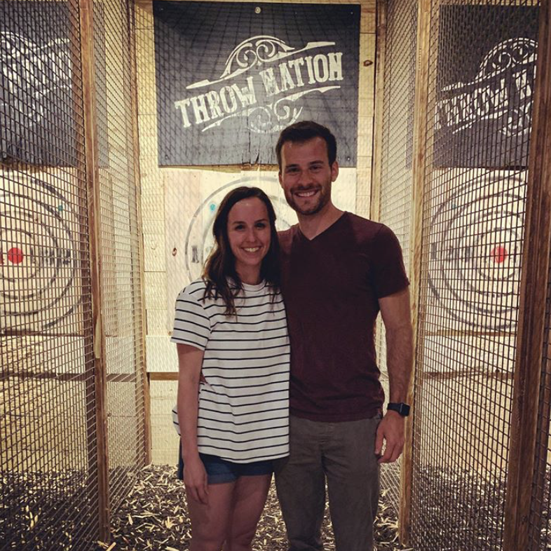 Axe throwing at Throw Nation. She won.. probably.