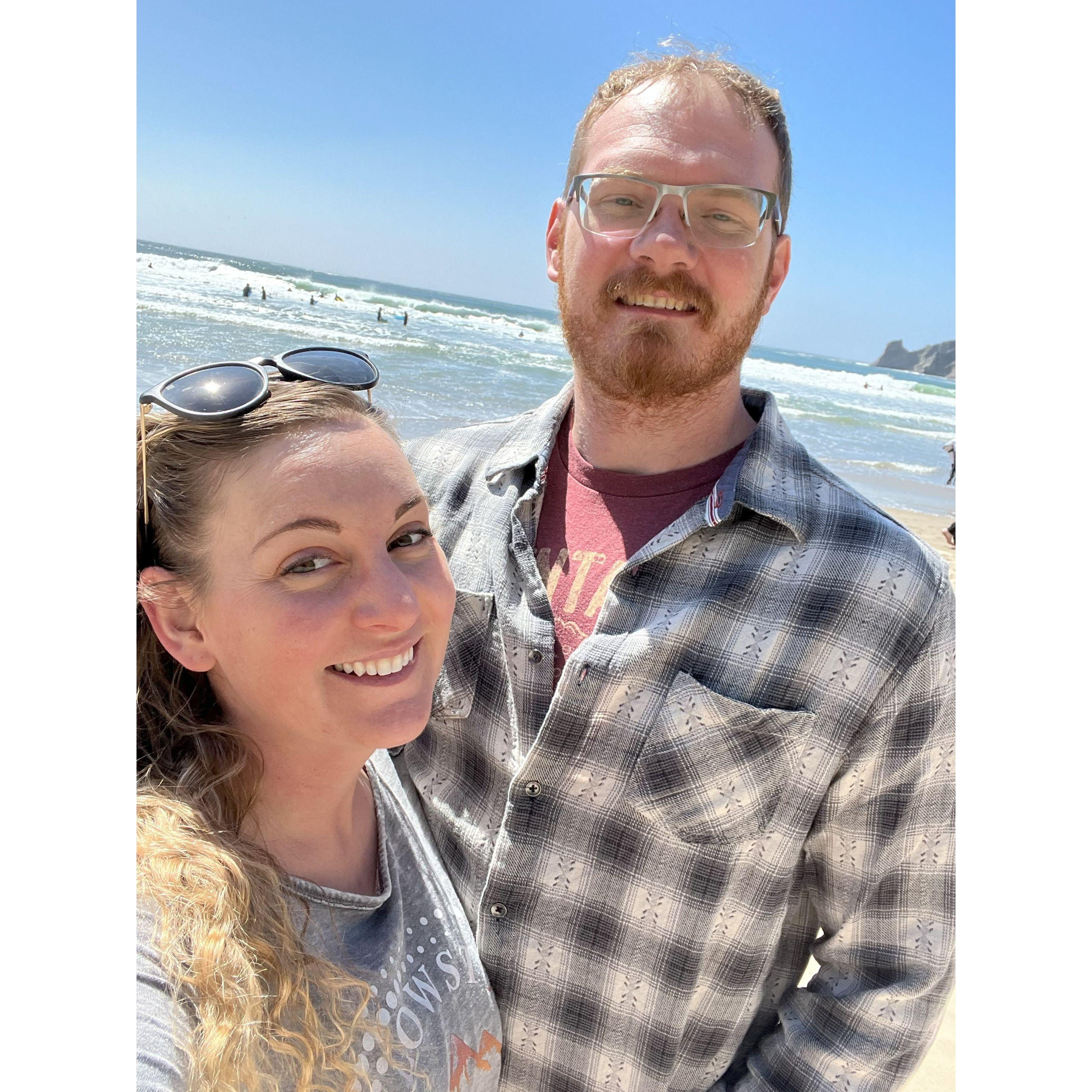 At Cannon Beach on the Oregon Coast for Krissy's birthday