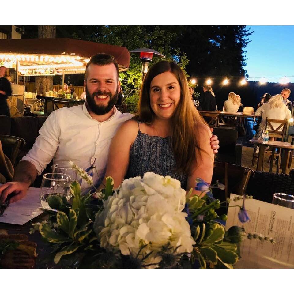 Our Engagement dinner at Westshore in Lake Tahoe