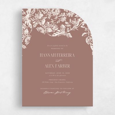 Brown Half arch Wedding Invitation - Treviso Classic