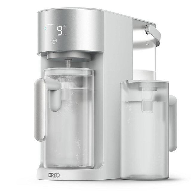 DREO Reverse Osmosis Water Filter Countertop, RO Filtration System, 3:1 Pure to Drain, TDS & Filter Life & 2 Autofill Pitchers, Install-Free, Self-Cleaning Water Purifier, RO Water Filter