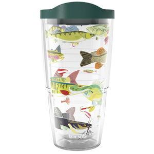 Tervis Freshwater Fish and Lures Made in USA Double Walled Insulated Tumbler Travel Cup Keeps Drinks Cold & Hot, 24oz, Classic