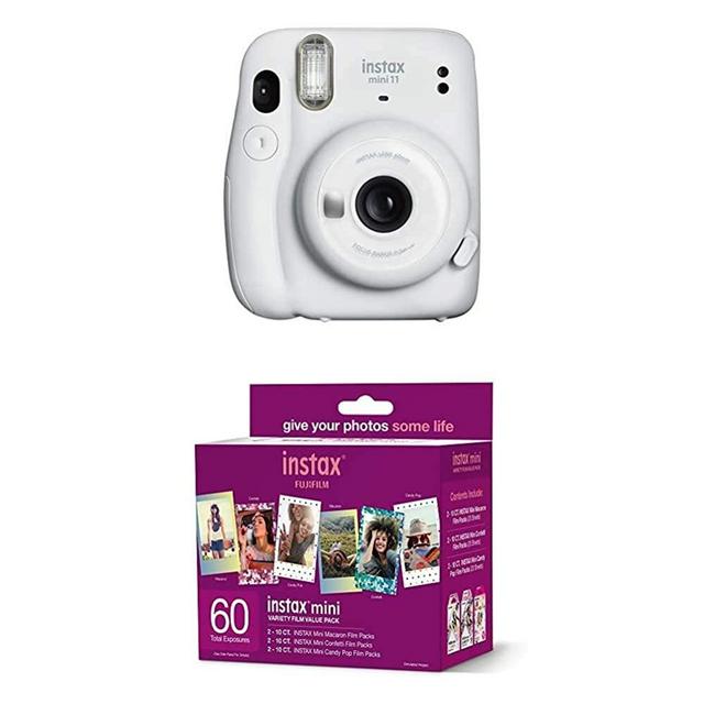 Fujifilm Instax Mini 11 Instant Camera - Ice White + w/60-pack