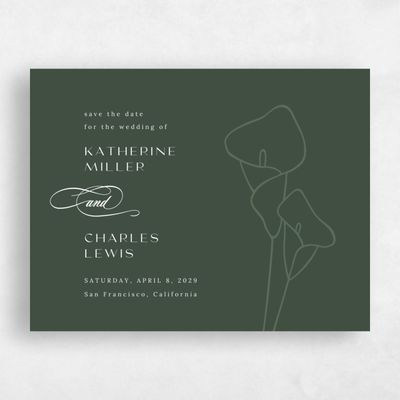 Evergreen Wedding Save the Date - Calle Landscape