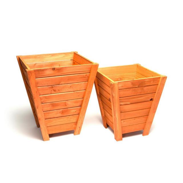 DeVault Tall Wooden Planter (Set of 2)