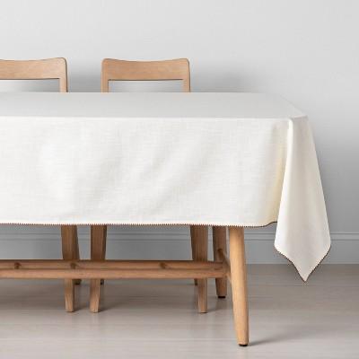 Edge Stitch Tablecloth Sour Cream/Pumpkin Brown - Hearth & Hand™ with Magnolia