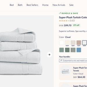Brooklinen- Super-Plush Turkish Cotton Bath Towel Bundle- Storm