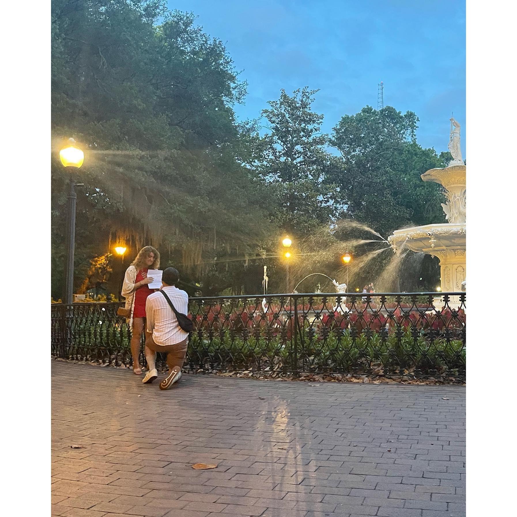 The moment he proposed.
