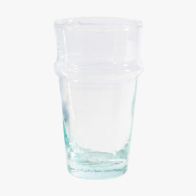 Moroccan Stackable Recycled Drinking Glasses, Set of 6 - Clear