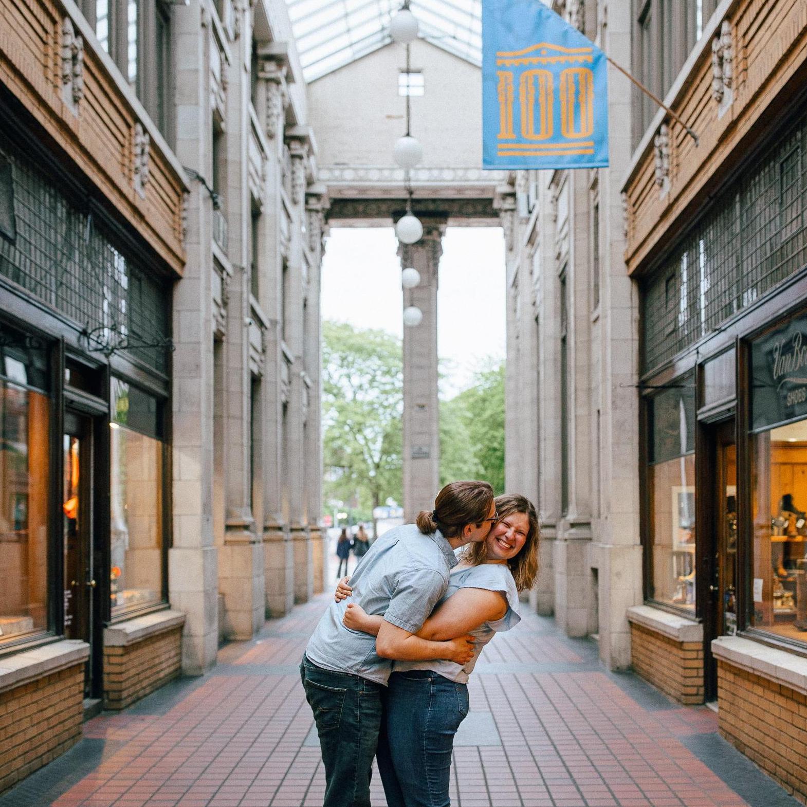 From our engagement photos at the Nickels Arcade where Michael purchased the engagement ring at Arcadian Antiques.