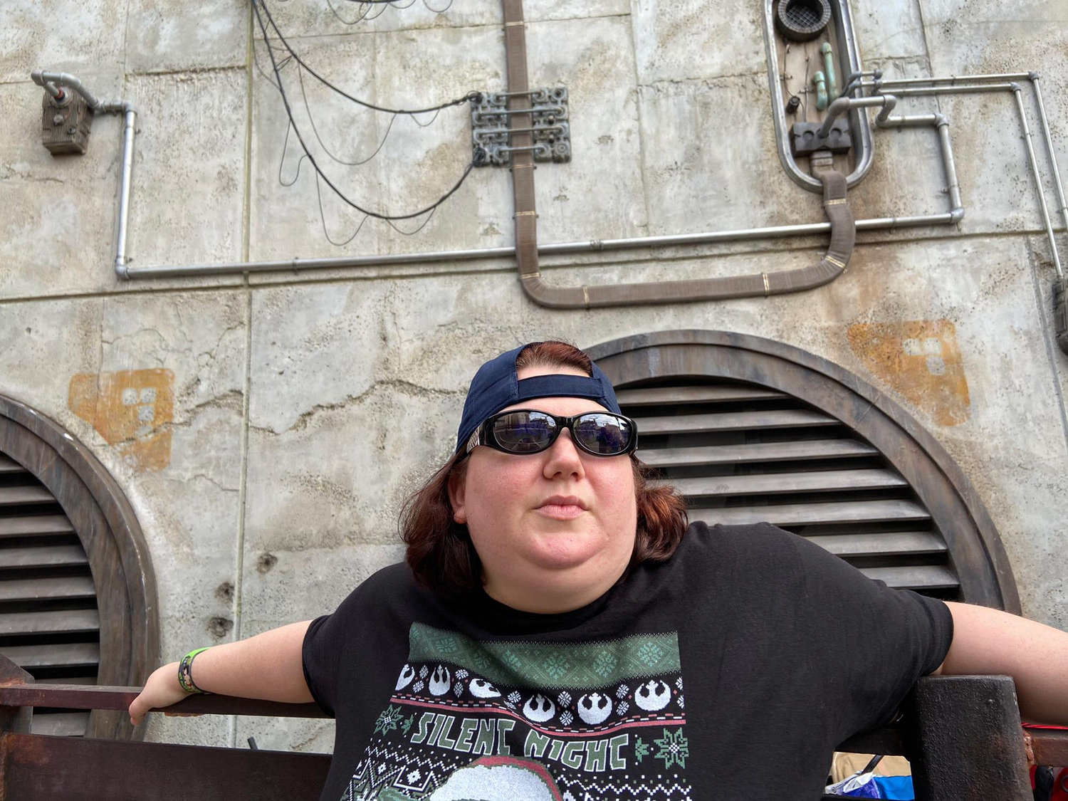 Sara looking cool while chilling at Stars Wars Galaxy’s Edge in Disney World.