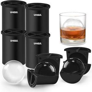 Clear Ice Cube Maker, 2.5" Stainless Steel Ice Ball Maker Mold for Whiskey & Cocktails, Non-BPA Premium Silicone Ice Cube Molds, Easy-Release Sphere Ice Maker, Bourbon Gifts for Men (2 PACK)