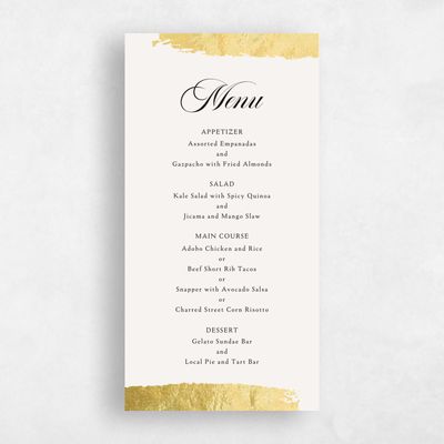 Beige Elegant Wedding Menu - Casey Foil