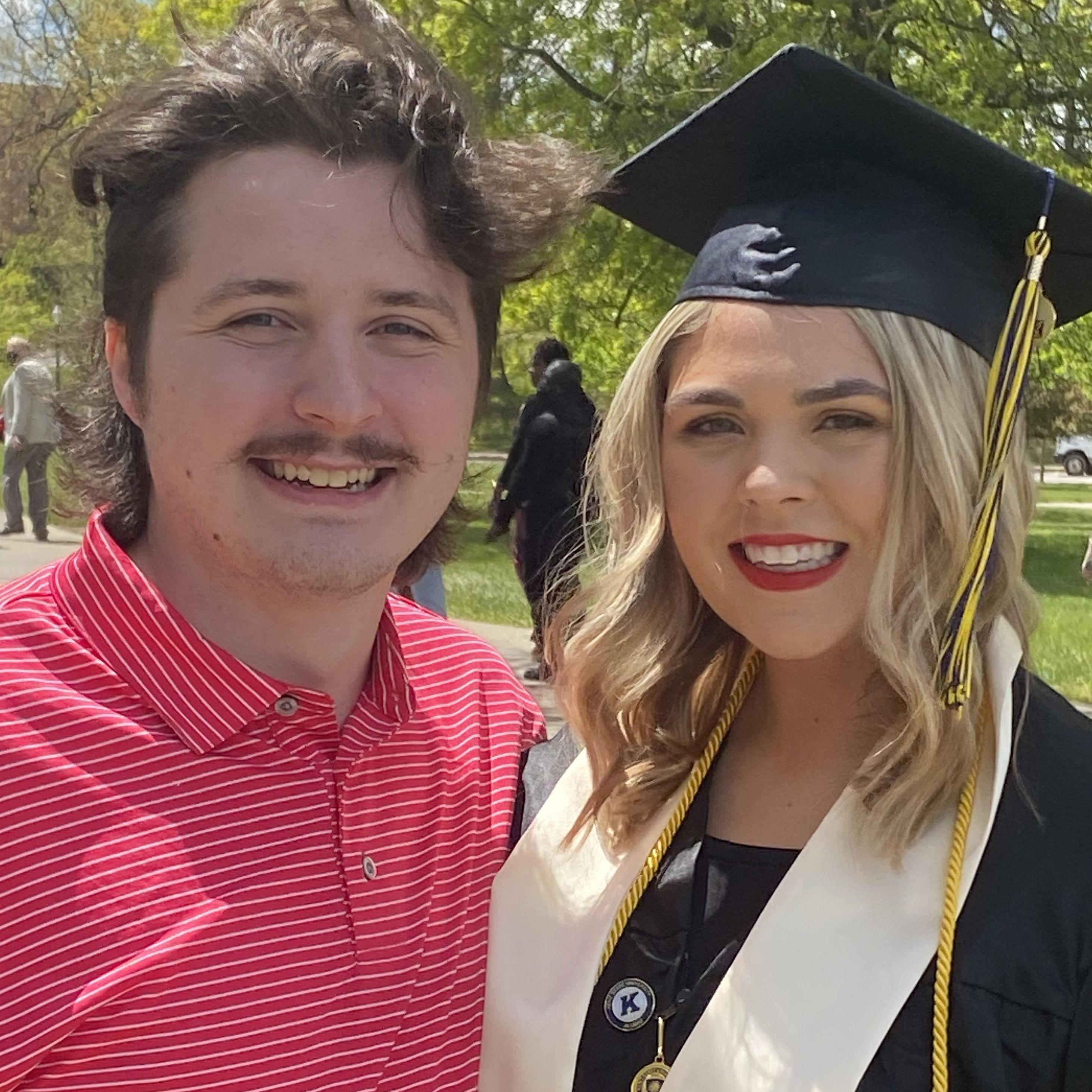 Lucas supporting Katy at her graduation!