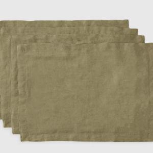 European Linen Placemat (Set of 8) in Aloe
