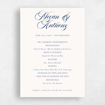 Beige Wedding Program - Jessenia