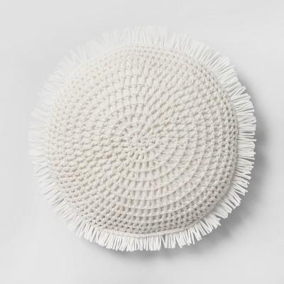 Round Knit With Fringe Throw Pillow - Opalhouse™