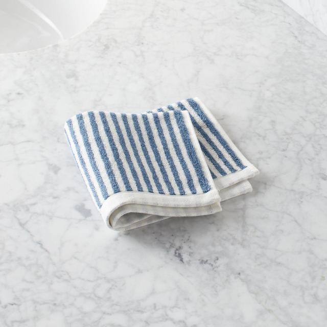 Hemi Organic Blue Stripe Washcloth