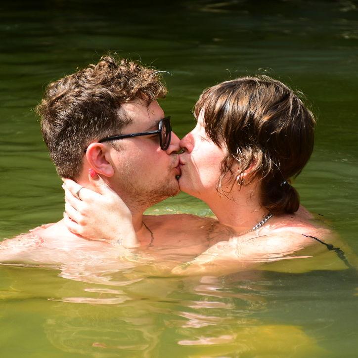 Swimming in a river in the DR