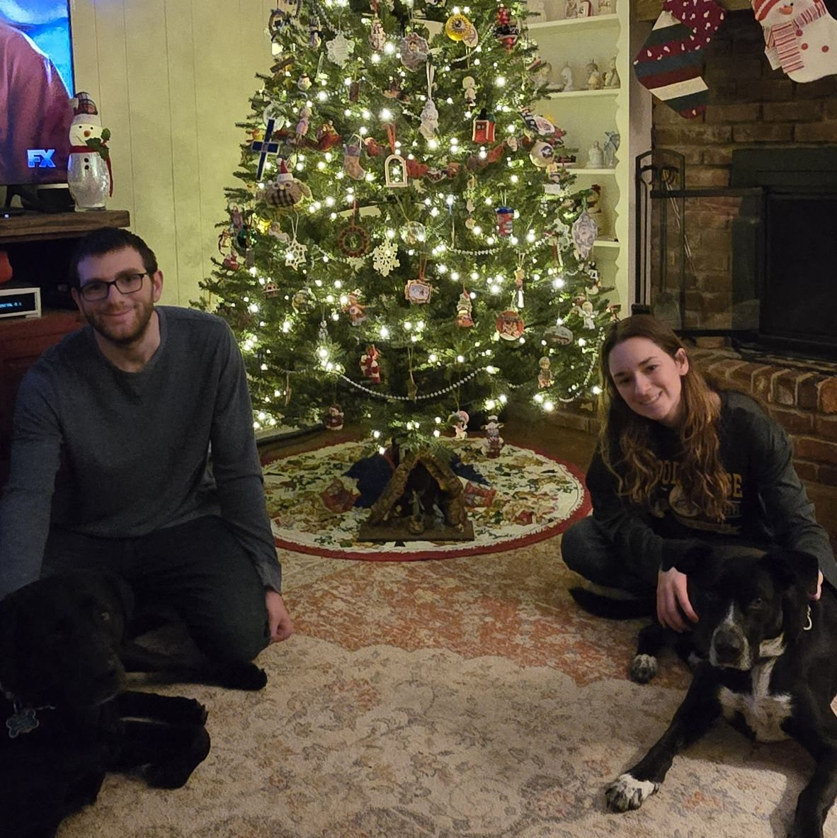 Daniel and Ashley with Millie and Toby on Christmas!