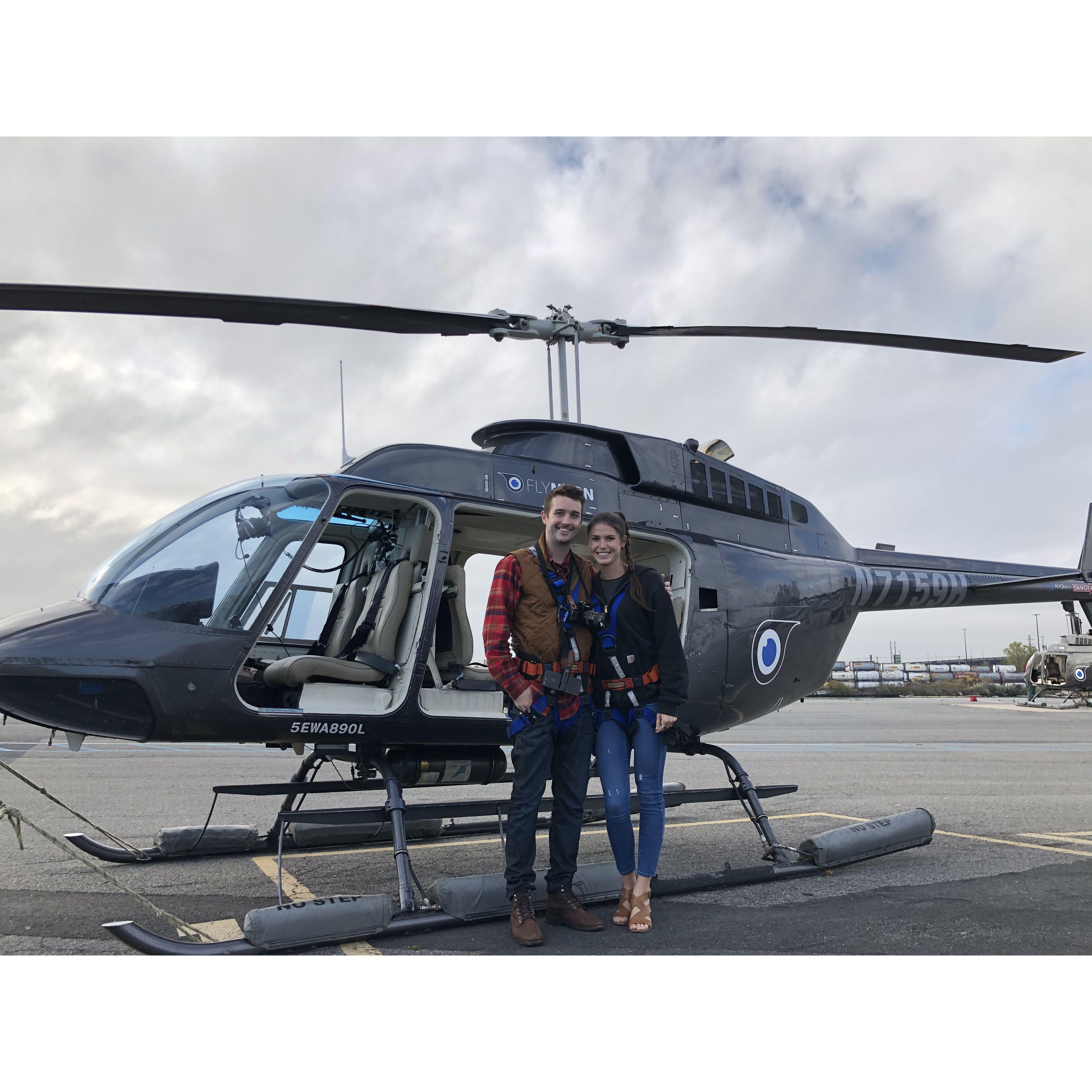 Open door helicopter tour over NYC