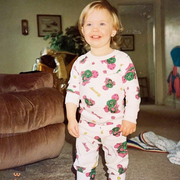 Baby Paige was a Barney girl