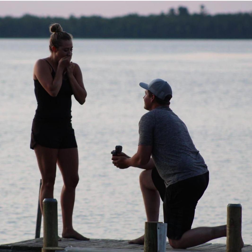 When Alex proposed on Cass Lake, MN