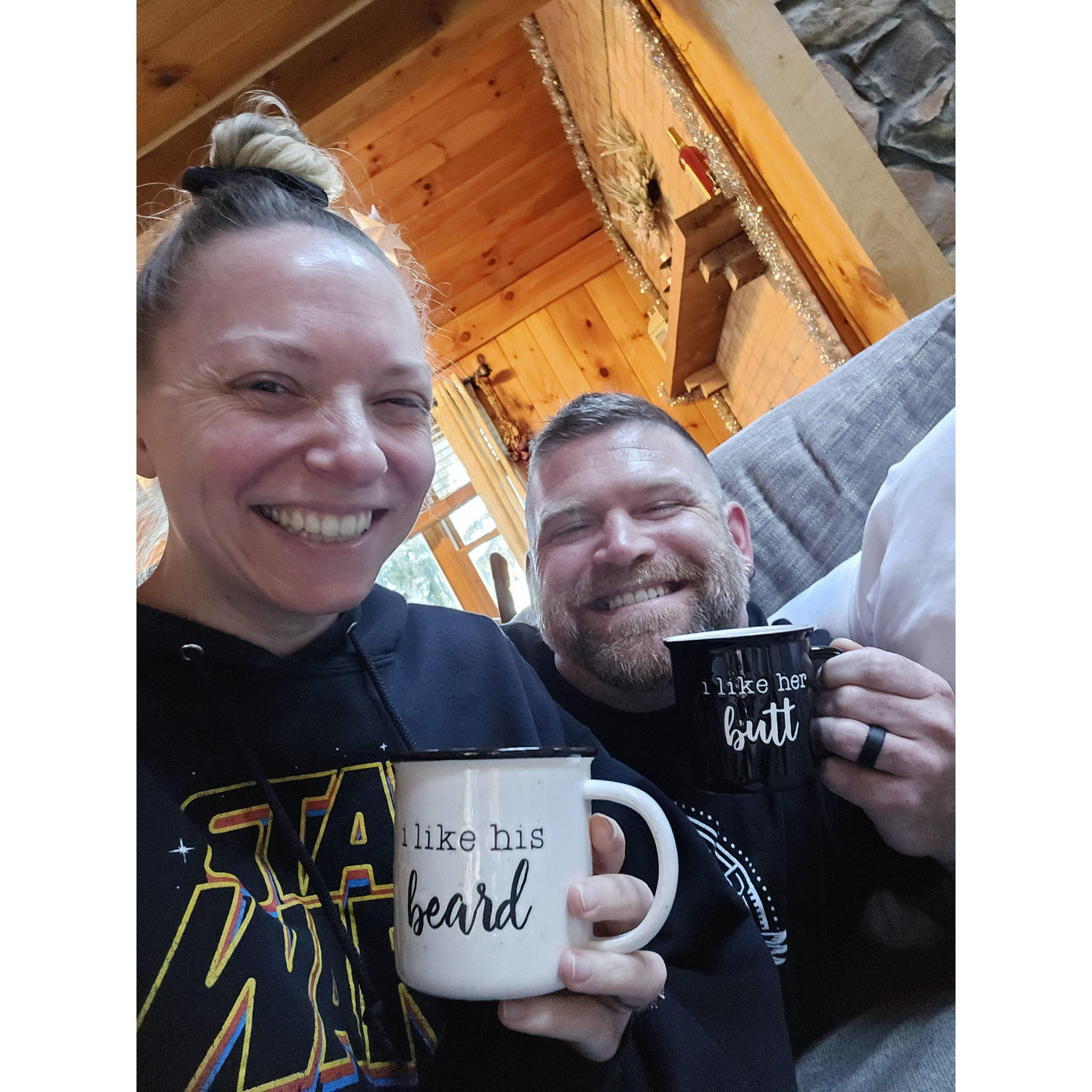 I like his beard. I like her butt.