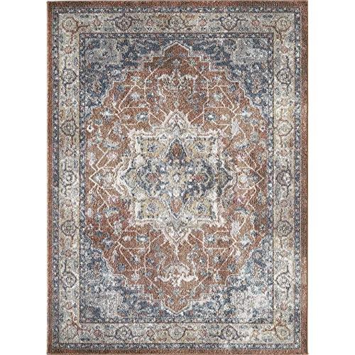 Home Logic Saxby Area Rug, 7'10" X 9'10", Red & Blue