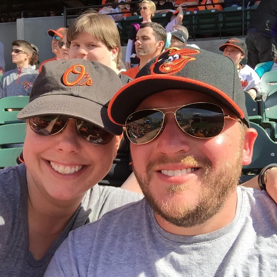 We love cheering each other's baseball teams on! Working on making John forget about those Phillies!