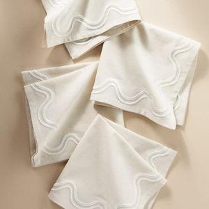 Madeline Embroidered Napkins, Set of 4, Neutral