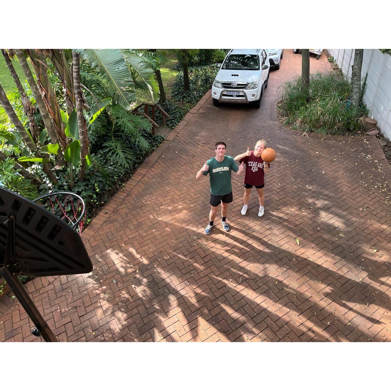 Playing basketball in South Africa