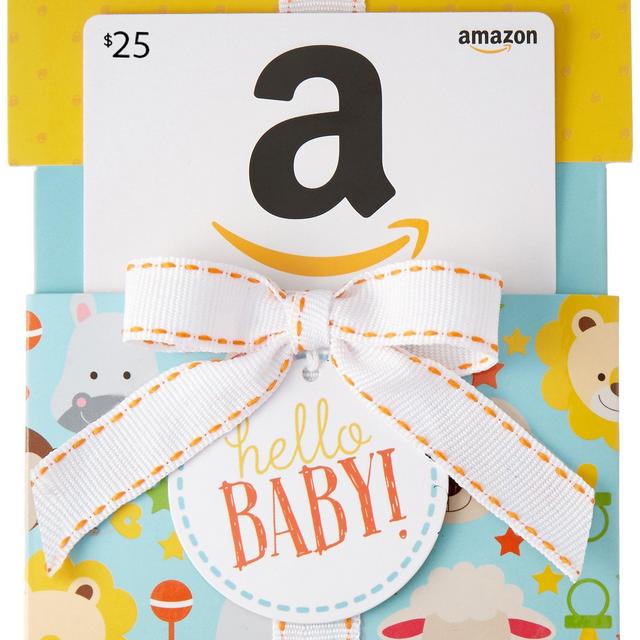 Amazon.com Gift Card in a Hello Baby Reveal (Classic White Card Design)