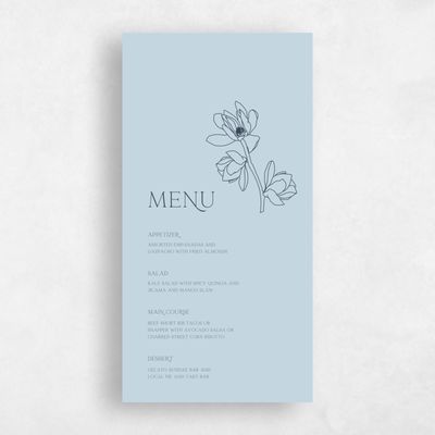 Baby Blue Wedding Menu - Alameda