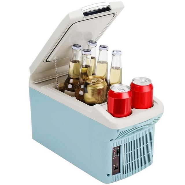 ICEROVER 12V Car Refrigerator Cooler/Warmer 6 Quart (6L), 12 Volt DC &110V AC, Electric Car Fridge Portable Compact Camping Cooler Thermoelectric 12V Small Fridge for Car,RV,Camping (Blue)