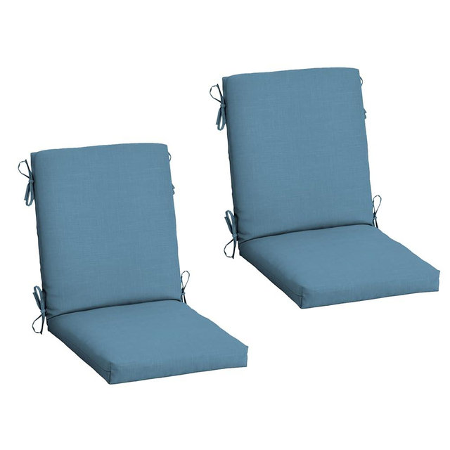 Arden 2-Pack Outdoor Patio Dining Chair Cushion, 20x44, Rain-Proof Seat Pad, Fade-Resistant Outdoor Cushion French Blue Texture
