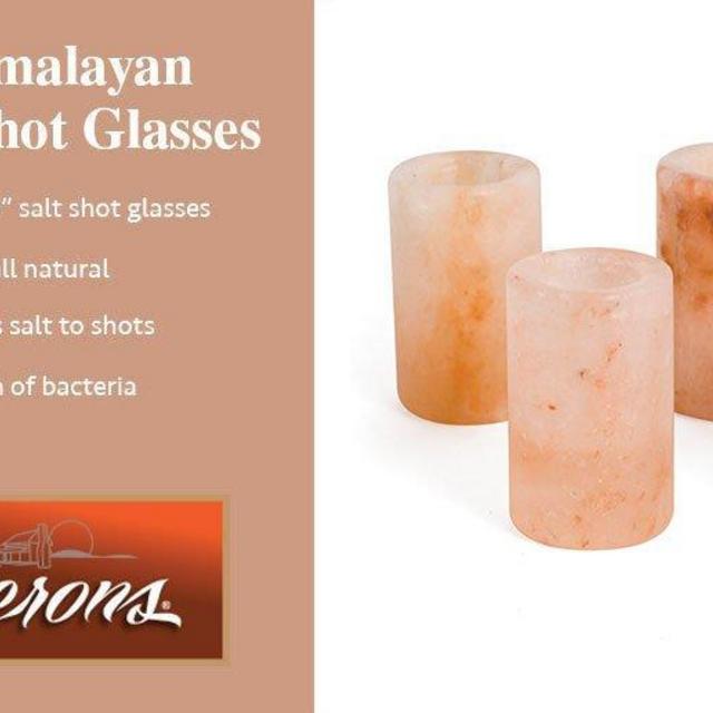 Himalayan Salt Shot Glasses, Set of 4 All-Natural FDA Approved 3" Pink Salt Glasses -Tequila Shot Glasses