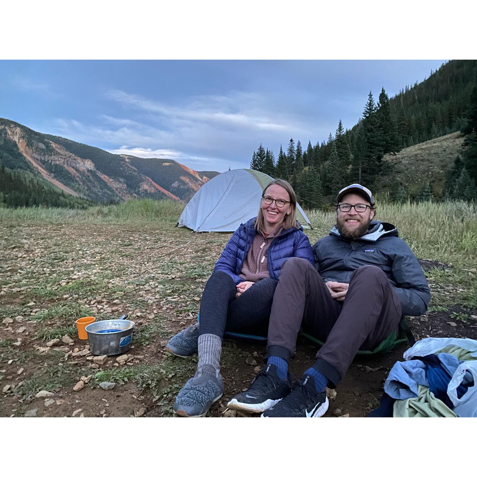 Camping in Colorado with Kim's cousin Hannah and her son Soren