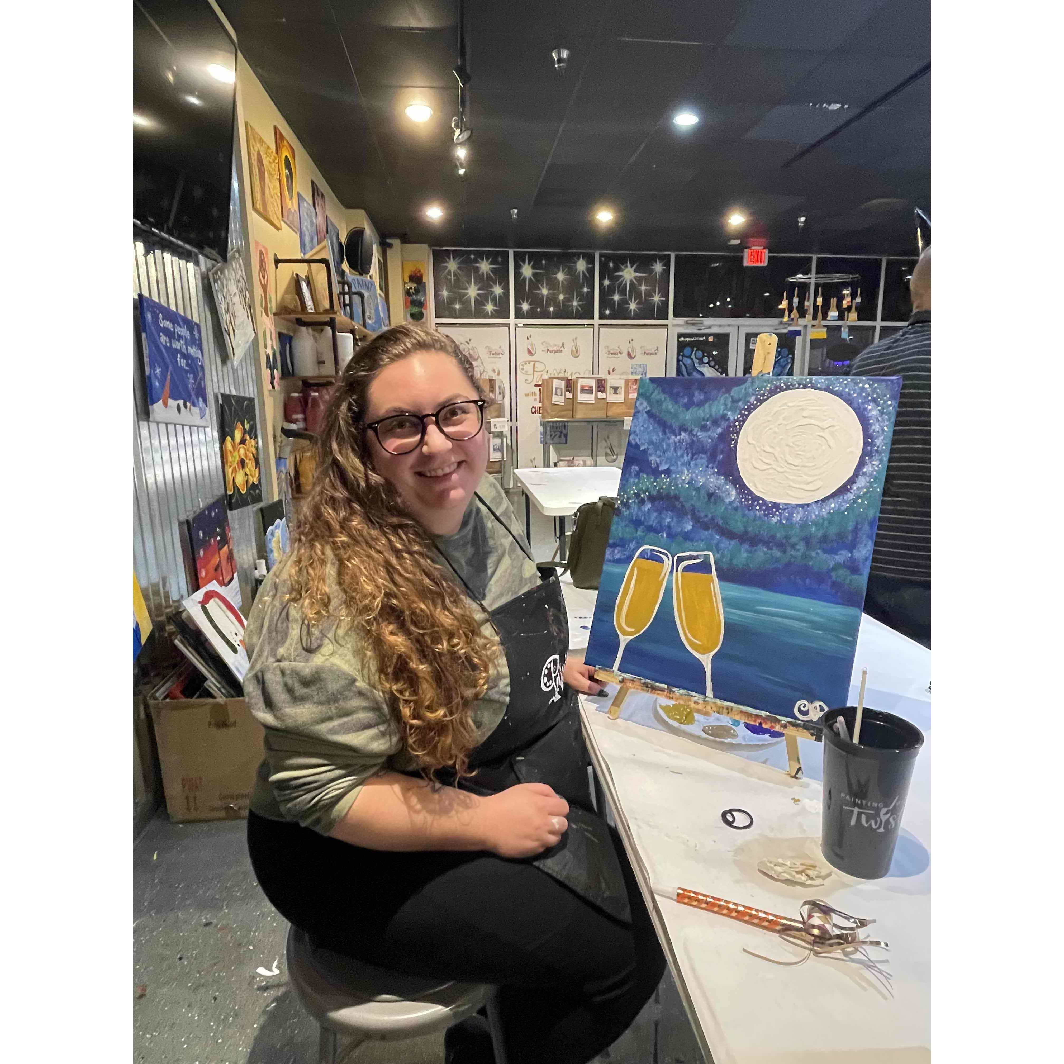 Our first New Year's Eve and Paint 'n Sip Night together. Chesapeake, VA.