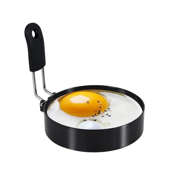 LXLOVESM 3.5'' Egg Rings with Silicone Handle, Stainless Steel Egg Cooking Rings，Nonstick，For Frying Eggs and Egg Mcmuffins, Egg Mold For Breakfast