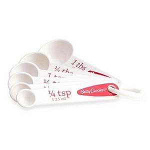 Betty Crocker 6-Piece Measuring Spoon Set in White