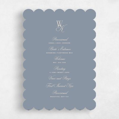 Blue Simple Wedding Program - Lux