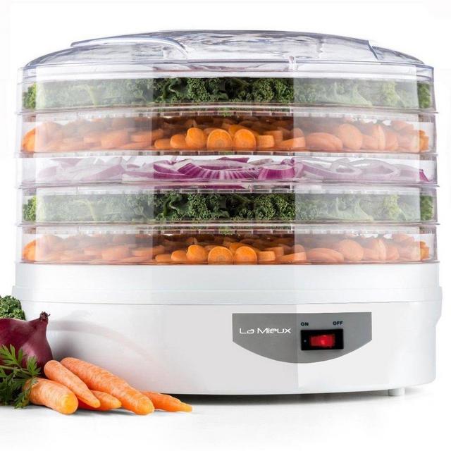 Kitchen Electric Pro 5 Tier Food Dehydrator, Snackmaster, Food Preserver, (White)