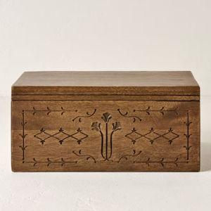 Magnolia: Etched Wood Keepsake Box