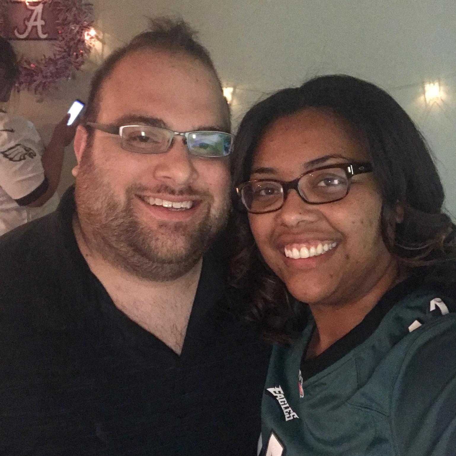 Our Superbowl pic following the first Superbowl win for Meredith's favorite NFL team, the PHILADELPHIA EAGLES!! Fly Eagles Fly!