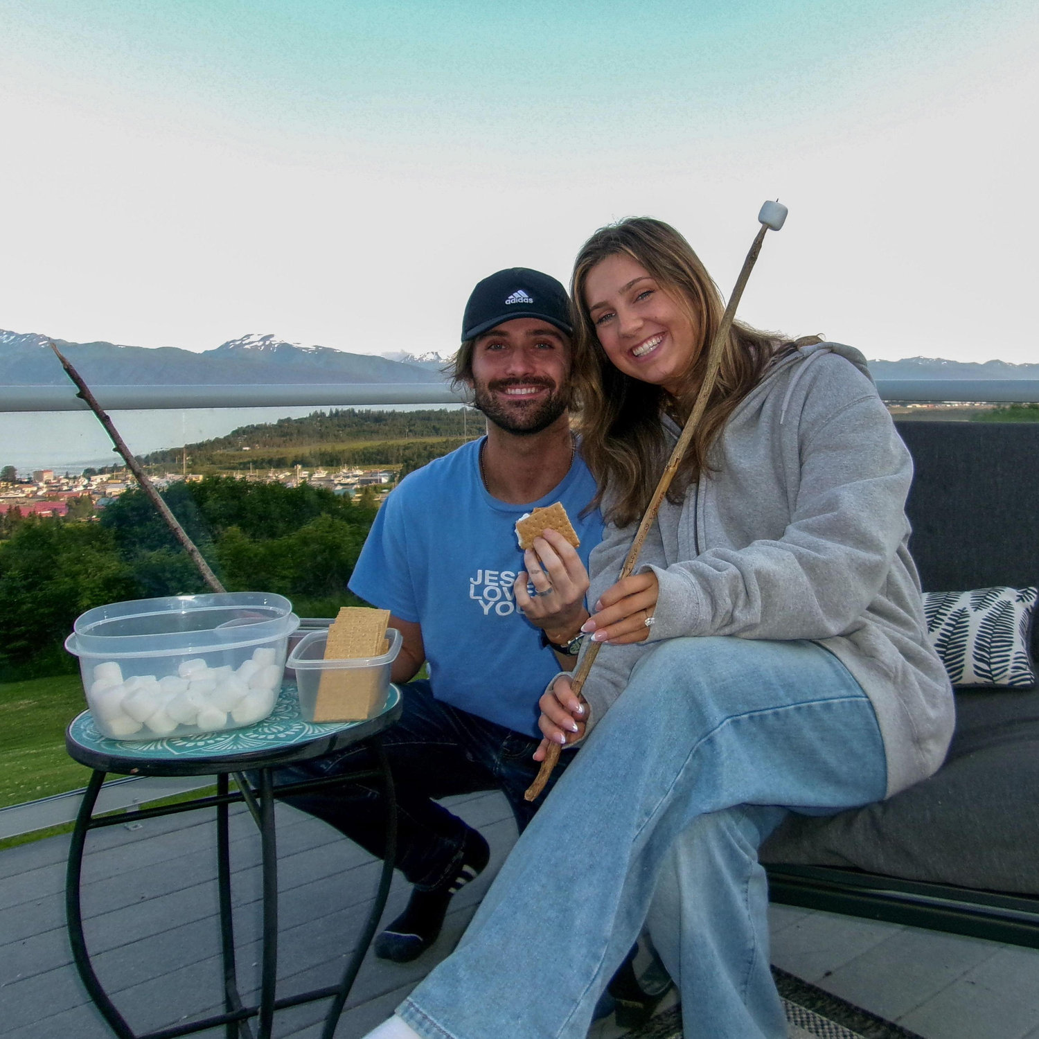Smore's by the fire on our Alaska summer vacation!